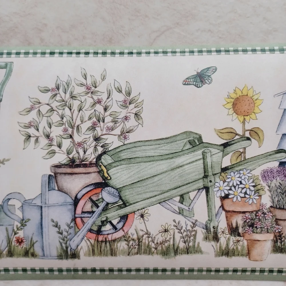 Wallpaper Border Garden Tools & Bee Hives
